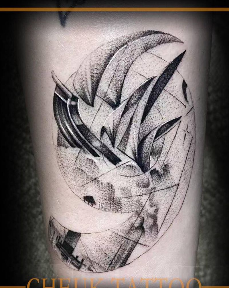 数字纹身图片_手臂欧美写实New School纹身图案