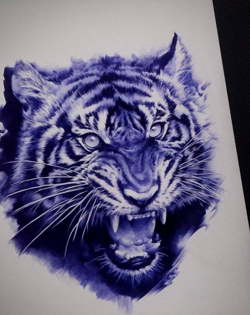 思考纹身图片_肩部欧美写实纹身图案