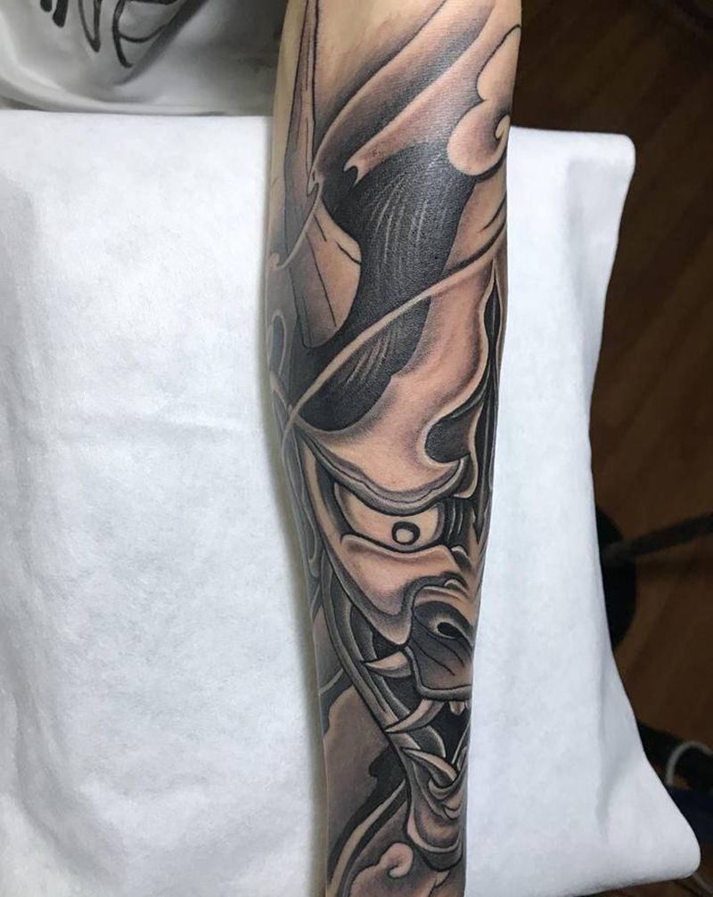 般若纹身图片_手臂新传统般若纹身图案