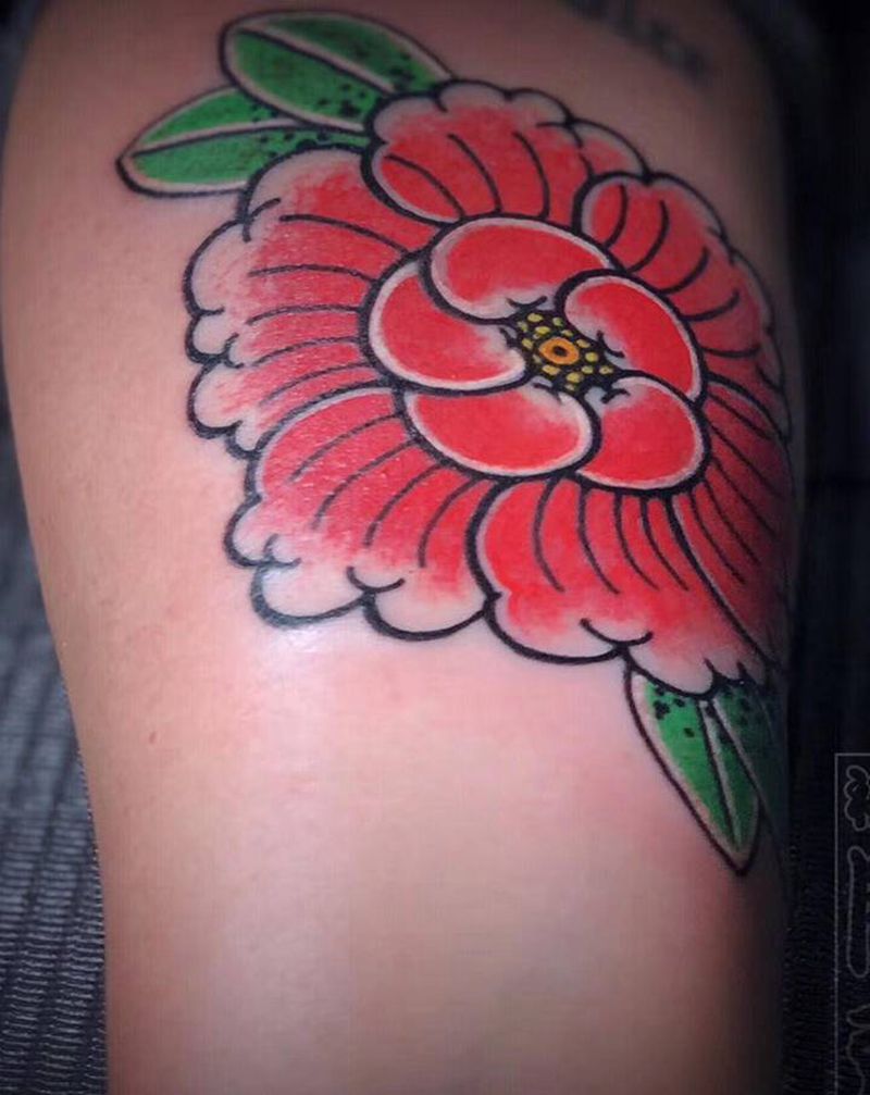 牡丹纹身图片_老传统日式刺青纹身图案