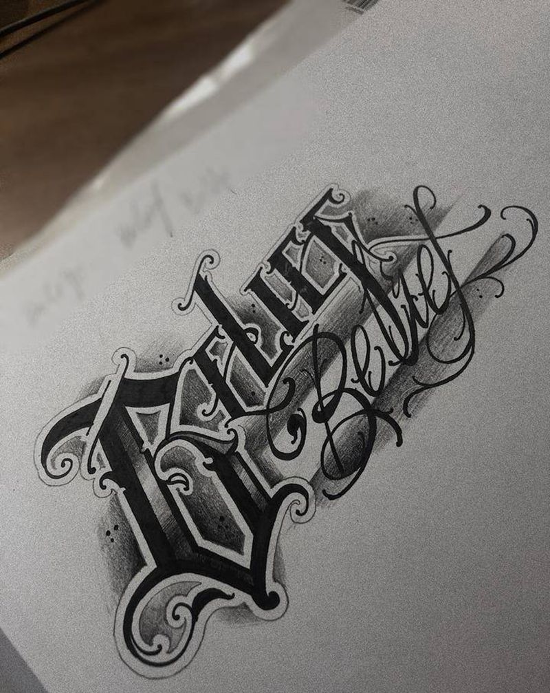 花体✍️纹身图片_手部手臂花体字欧美写实纹身图案