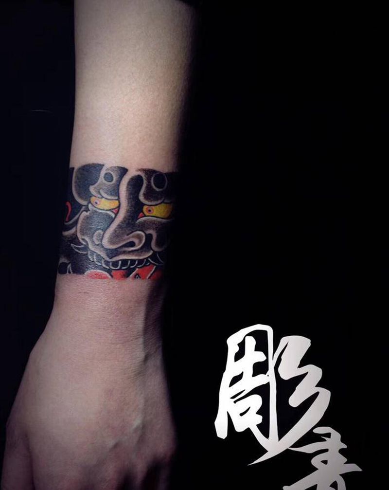 手环定制纹身图片_手部日式刺青纹身图案