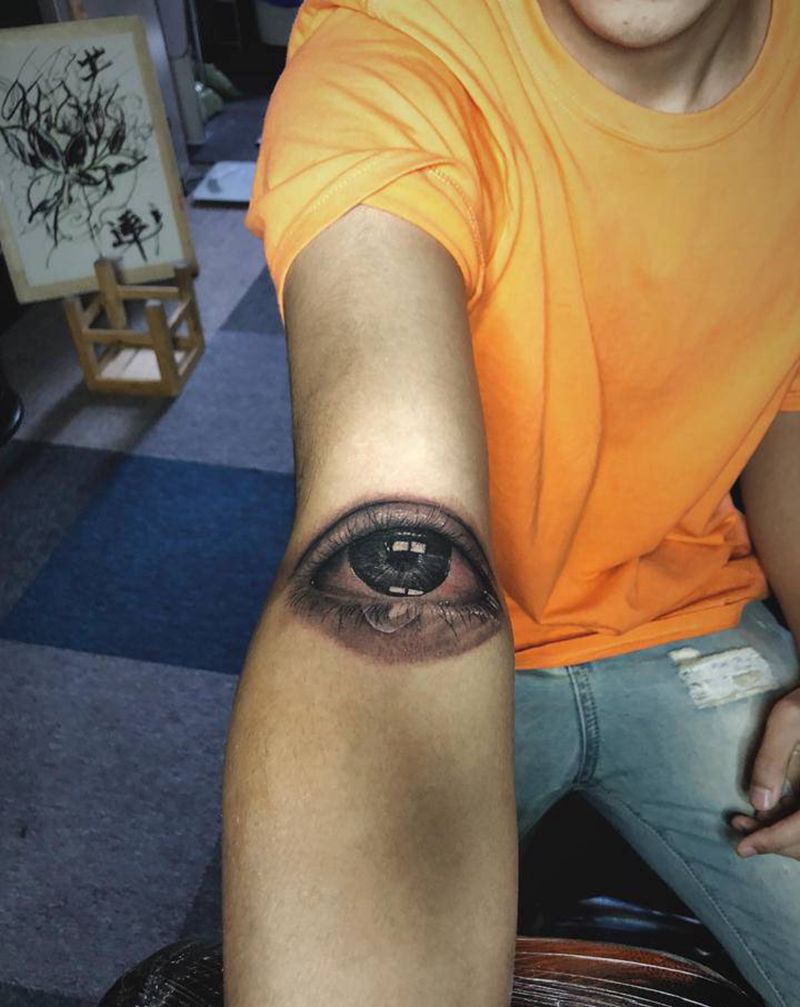 眼纹身图片_手臂欧美写实纹身图案