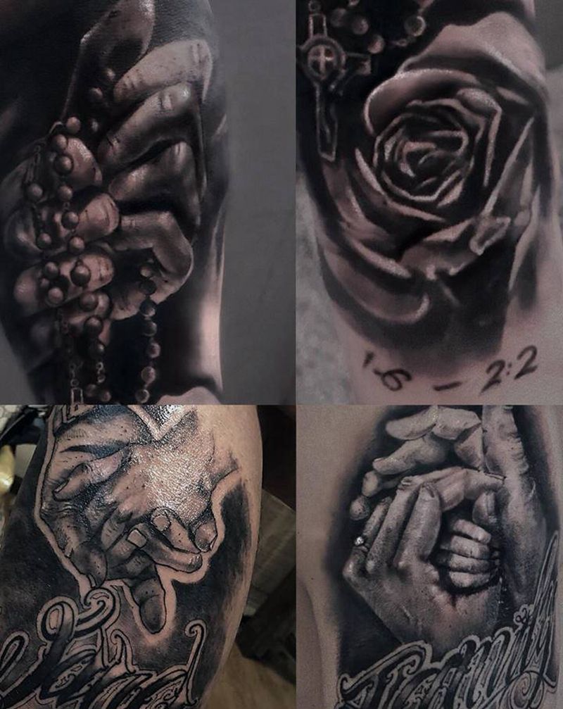 手纹身图片_花体字纹身图案