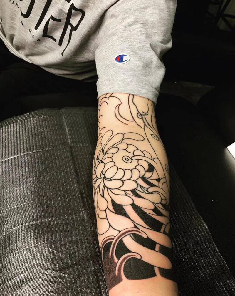 张顺破水门进行中纹身图片_手臂纹身图案