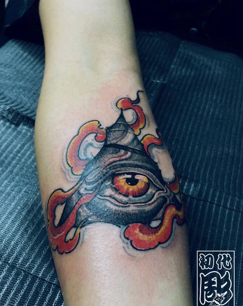 眼纹身图片_手臂纹身图案