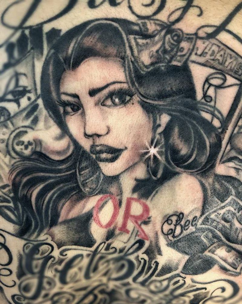 修改纹身图片_背部欧美写实花体字纹身图案