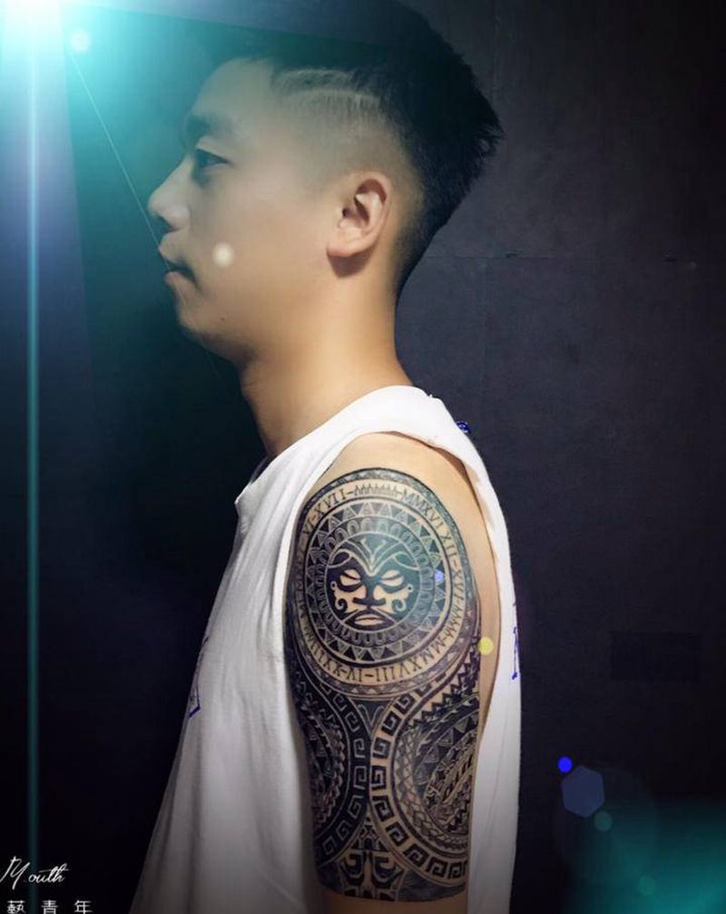 原设：玛雅图腾纹身图片_手臂图腾原创玛雅图腾纹身图案