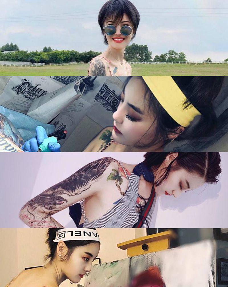 夏天来咯纹身图片_手臂花体字欧美写实纹身图案