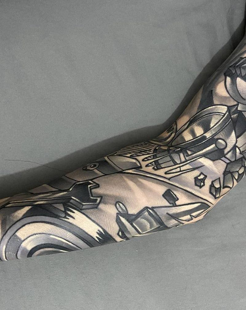 爆音少女纹身图片_手臂纹身图案