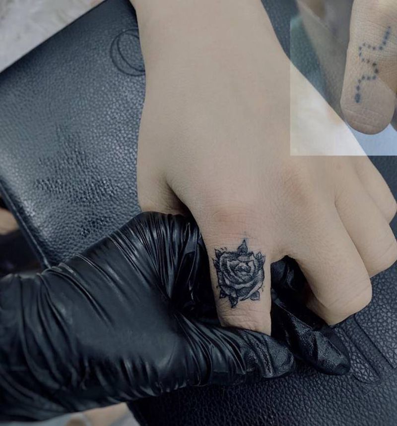 遮盖纹身图片_手部花纹身图案