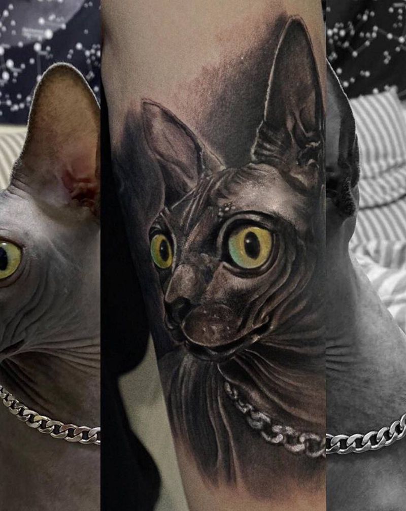 司芬克斯纹身图片_手臂欧美写实纹身图案