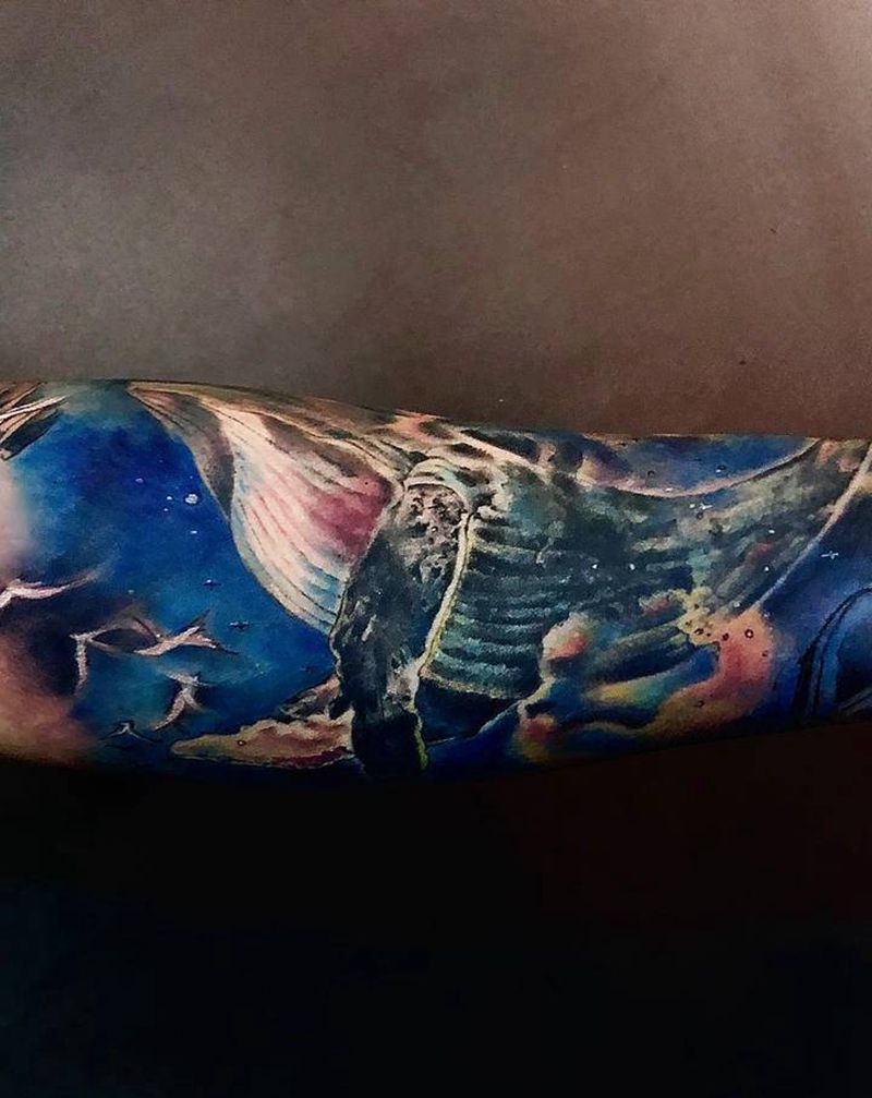鲲 完成纹身图片_手臂欧美写实纹身图案
