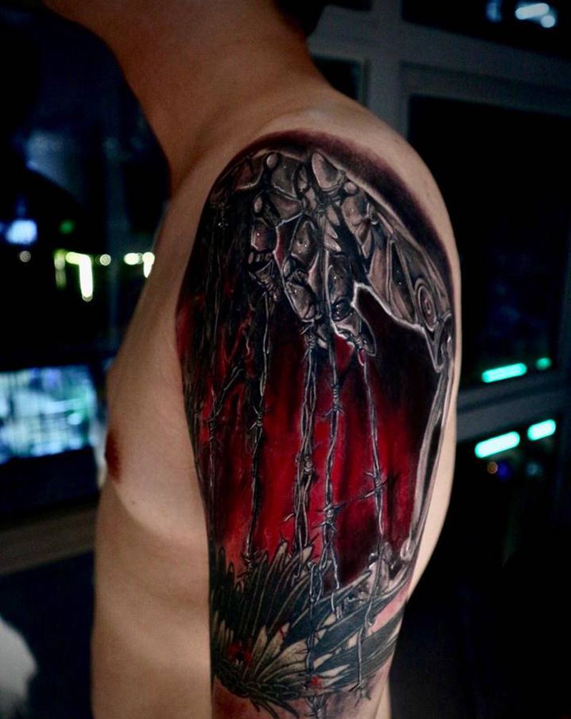 修复添加纹身图片_手臂肩部欧美写实纹身图案