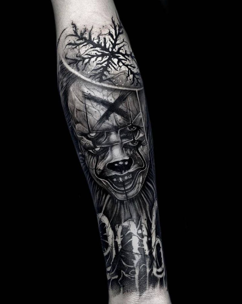 T-one纹身图片_手臂欧美写实暗黑原创纹身图案