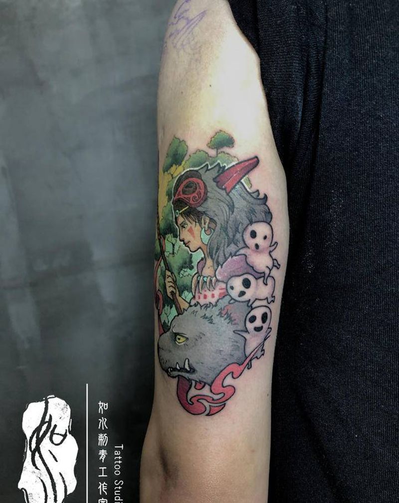 幽灵公主纹身图片_手臂New School纹身图案