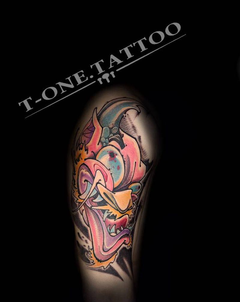 T-one纹身图片_手臂Old School纹身图案