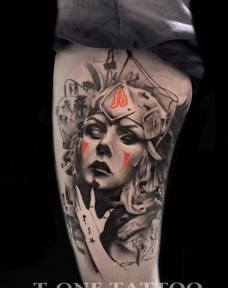 T-one纹身图片_手臂欧美写实纹身图案