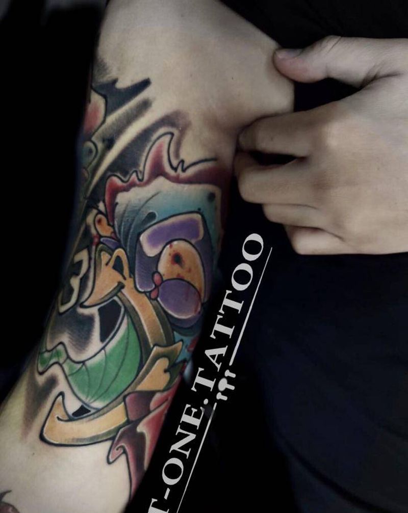 T-one纹身图片_手臂Old School纹身图案