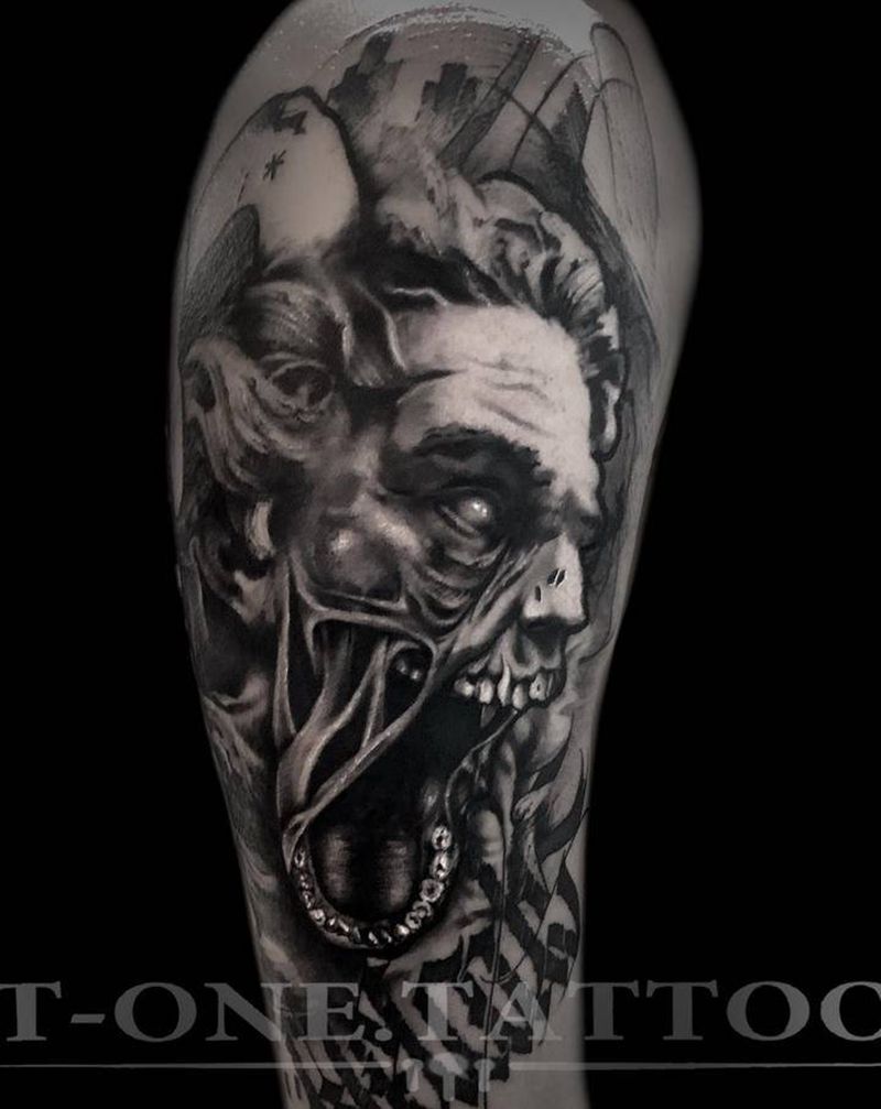 T-one纹身图片_手臂欧美写实暗黑写实纹身图案