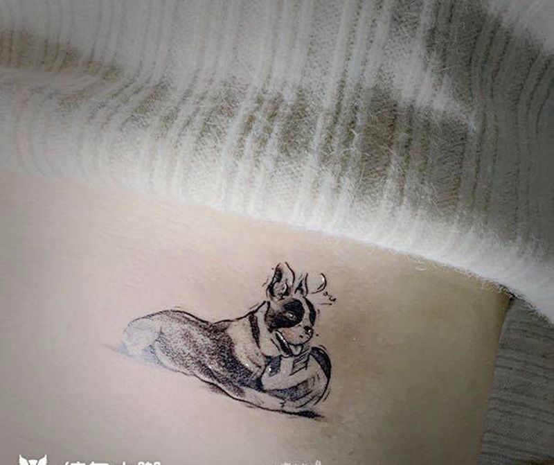 改编小狗纹身图片_New School点刺纹身图案