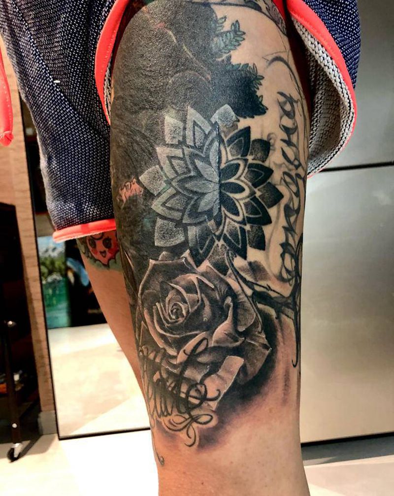 抢遮盖 未完成纹身图片_腿部花体字欧美写实纹身图案