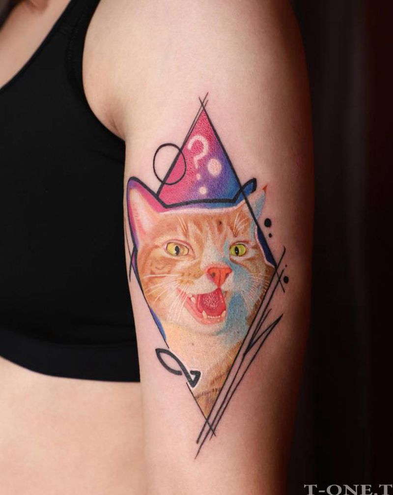 T-one纹身图片_手臂水彩纹身图案