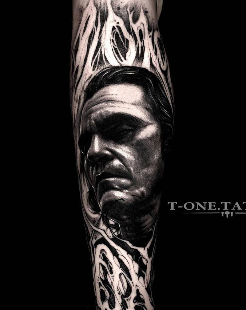 T-one纹身图片_手部欧美写实暗黑纹身图案