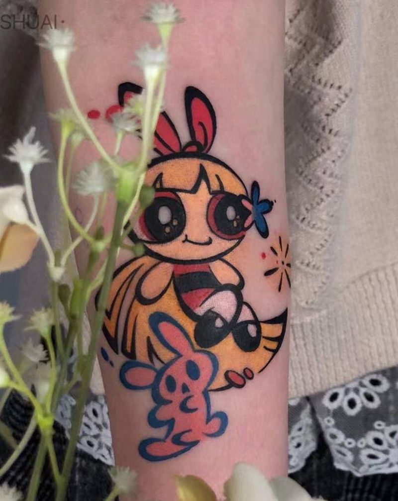 飞天小女警纹身图片_手臂手部New SchoolOld School飞天小女警纹身图案