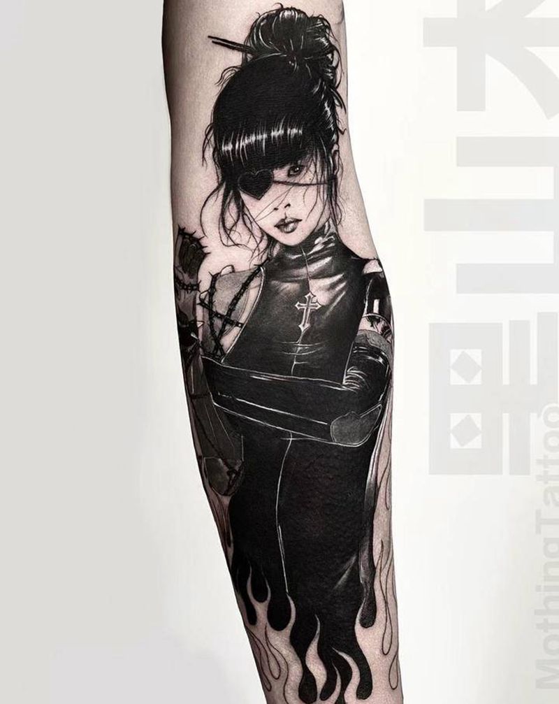 Nishio纹身图片_手臂欧美写实纹身图案