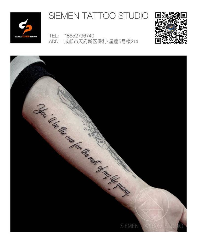 英文纹身图片_手臂花体字英文纹身图案