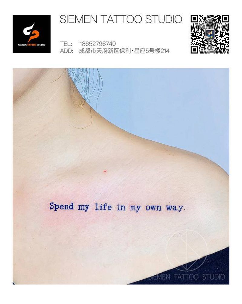 英文纹身图片_胸部花体字英文纹身图案