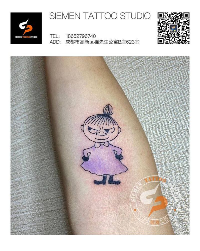 卡通图案纹身图片_手臂几何卡通人物纹身图案