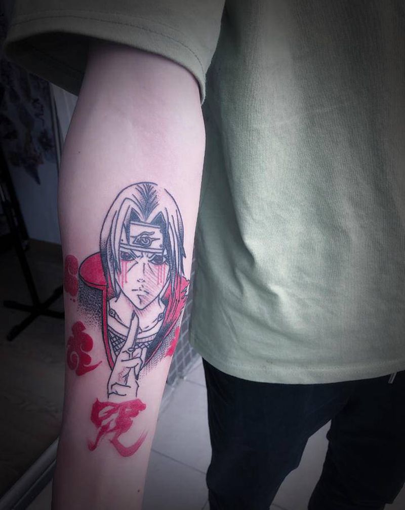 火影纹身图片_手臂点刺纹身图案