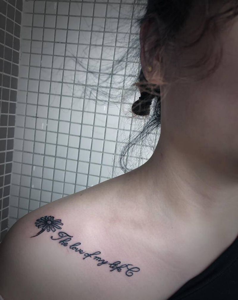 英文纹身图片_胸部花体字纹身图案