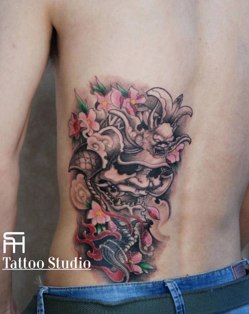 鬼武士纹身图片_新传统纹身图案