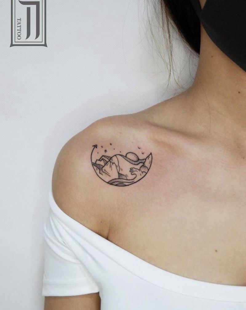 线纹身图片_几何纹身图案