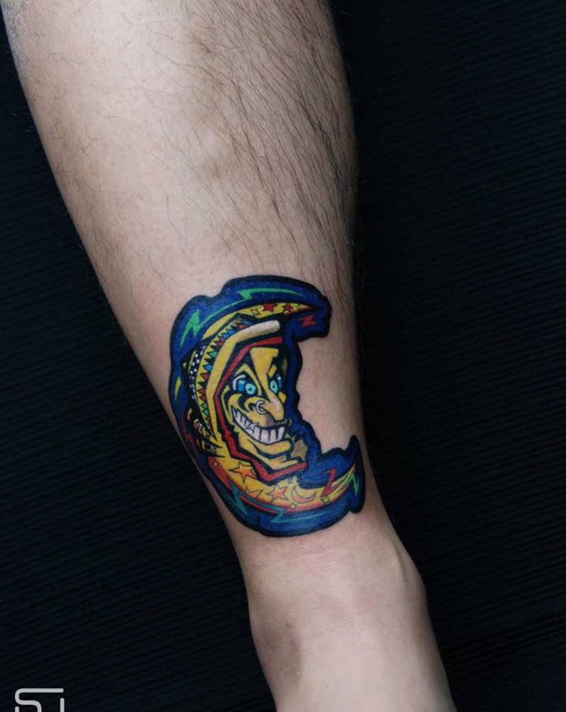 日月纹身图片_New School纹身图案