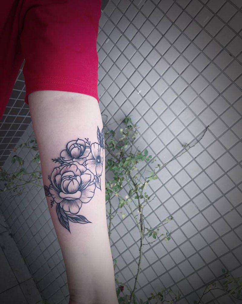 素花纹身图片_手部点刺纹身图案