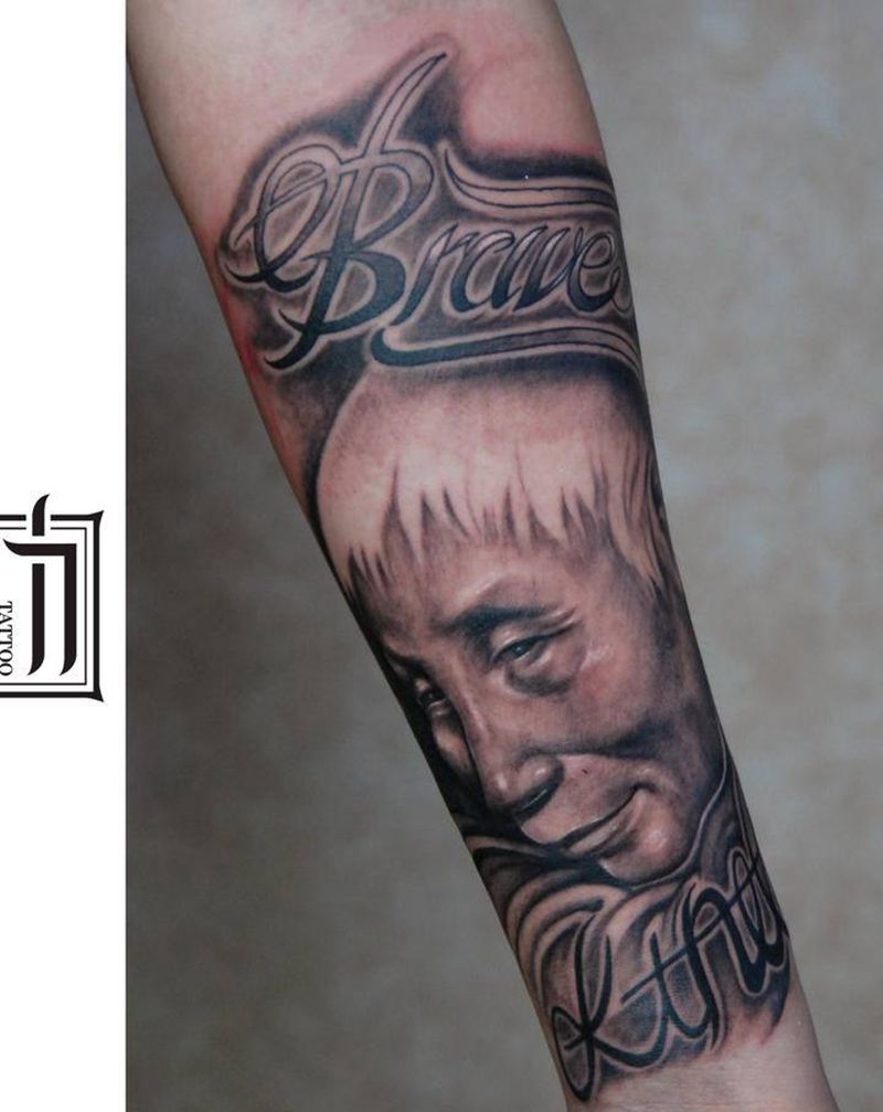 欧美素描头像纹身图片_欧美写实纹身图案