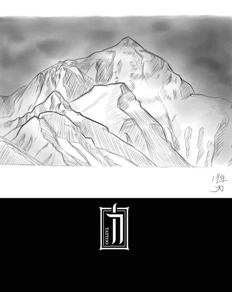 珠穆朗玛纹身图片_速写纹身图案