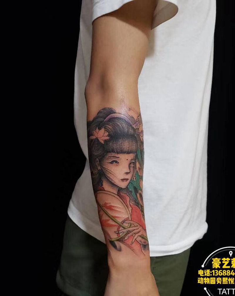 艺妓纹身图片_手臂纹身图案