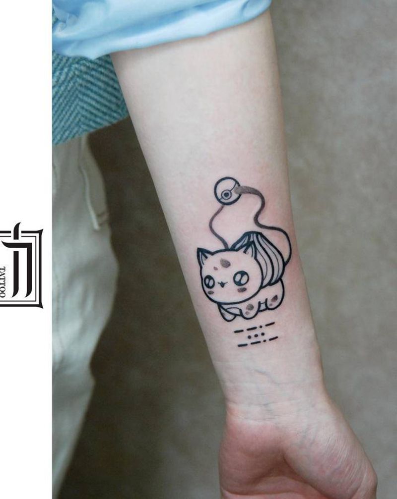 妙蛙种子纹身图片_手臂小清新纹身图案