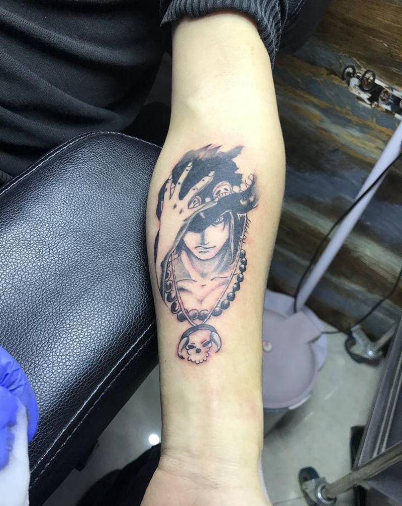 海贼王艾斯纹身图片_手臂纹身图案