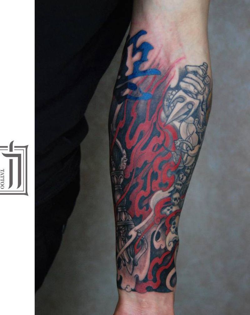 传统纹身图片_手臂新传统纹身图案