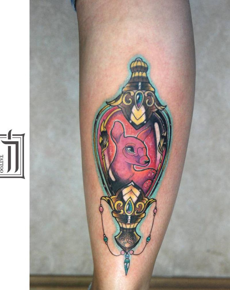 无题纹身图片_腿部New School纹身图案