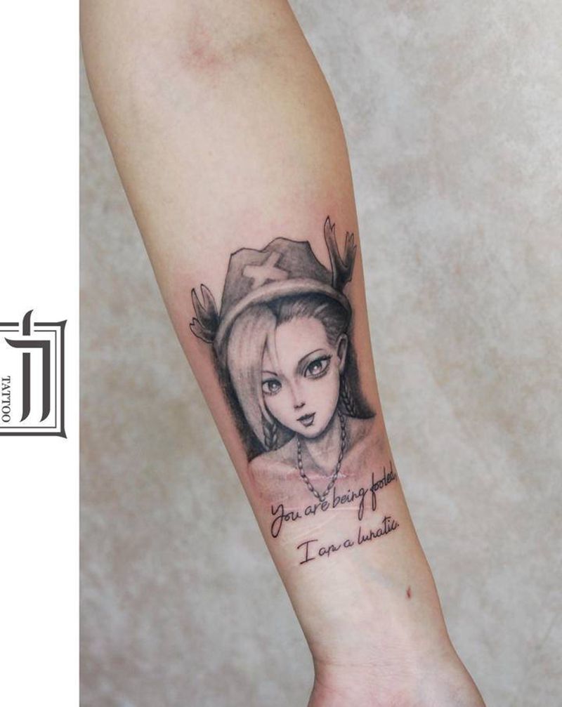 金克丝纹身图片_手臂欧美写实纹身图案