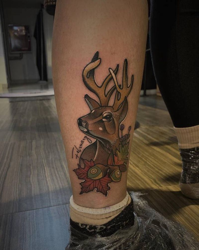 作品纹身图片_腿部纹身图案