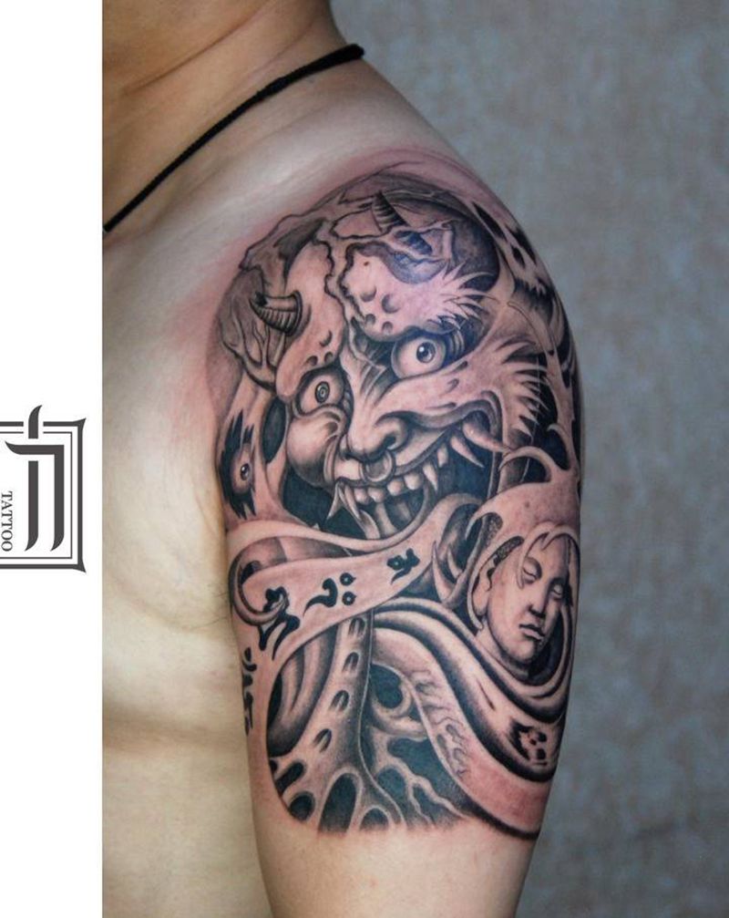 般若纹身图片_手臂新传统纹身图案