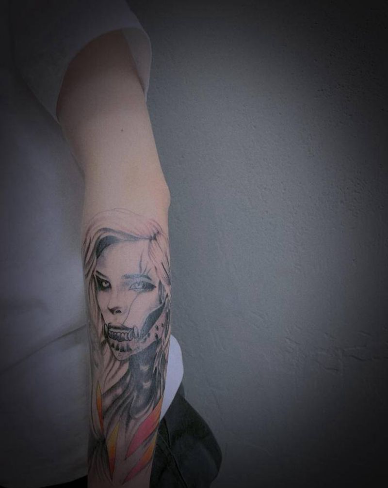 女纹身图片_手臂欧美写实纹身图案